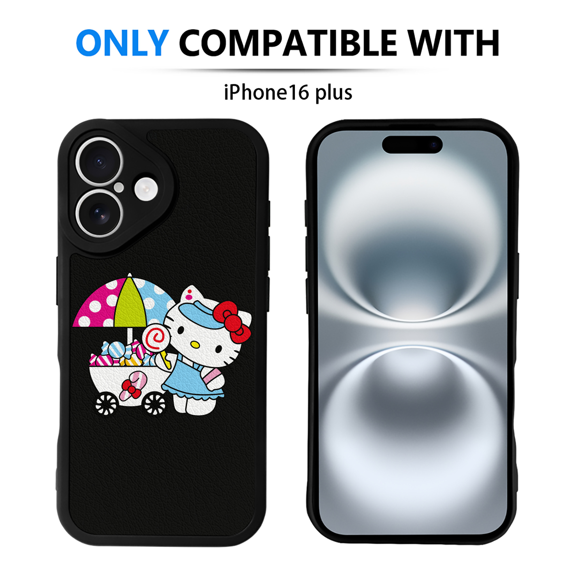 （画像用） Hello Kitty ハローキティ 【iPhone 16シリーズ対応】シリコンスマホケース（レザー調） 材質：シリコン